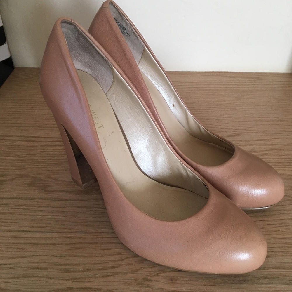 Nine West genuine leather high heels shoes